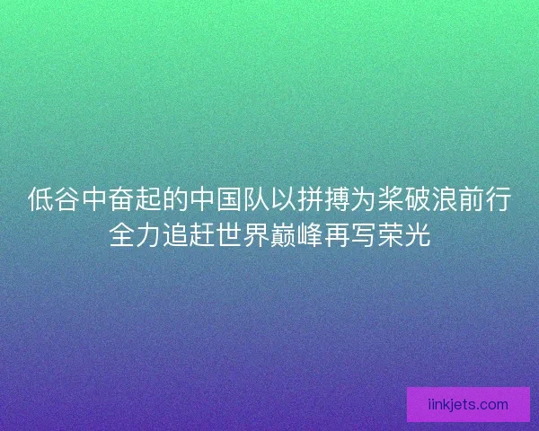低谷中奋起的中国队以拼搏为桨破浪前行全力追赶世界巅峰再写荣光